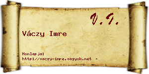Váczy Imre névjegykártya