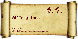 Váczy Imre névjegykártya