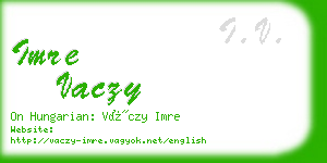 imre vaczy business card